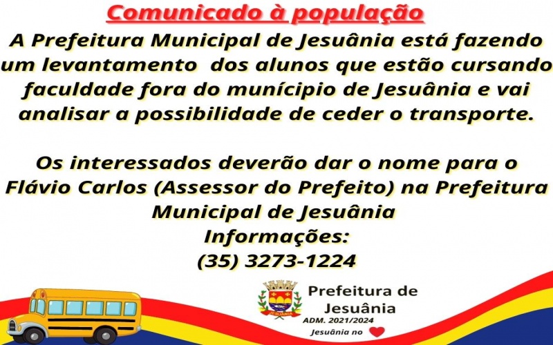 COMUNICAÇÃO À POPULAÇÃO
